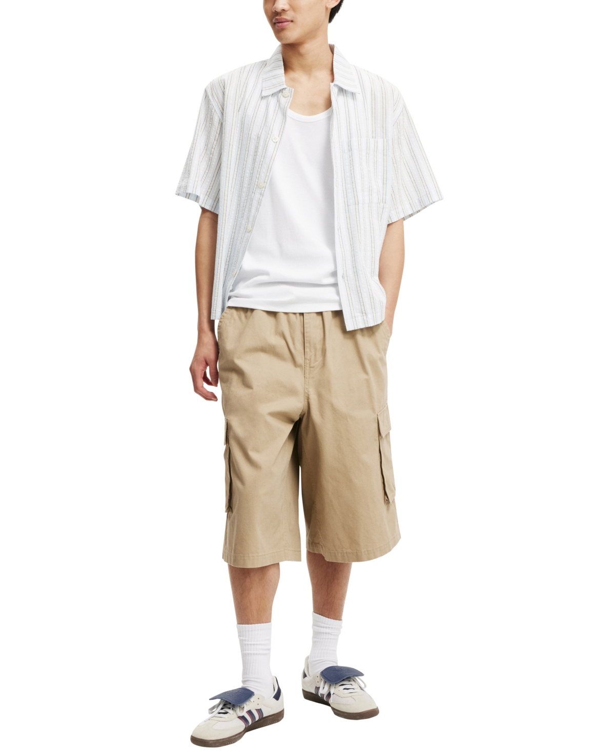 Shop Cotton On Men's Super Baggy Cargo Shorts In Tan