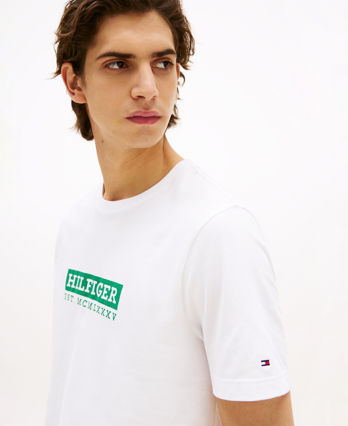 Tommy Hilfiger Men's Big & Tall Short Sleeve Color To Color Graphic T-shirt In White