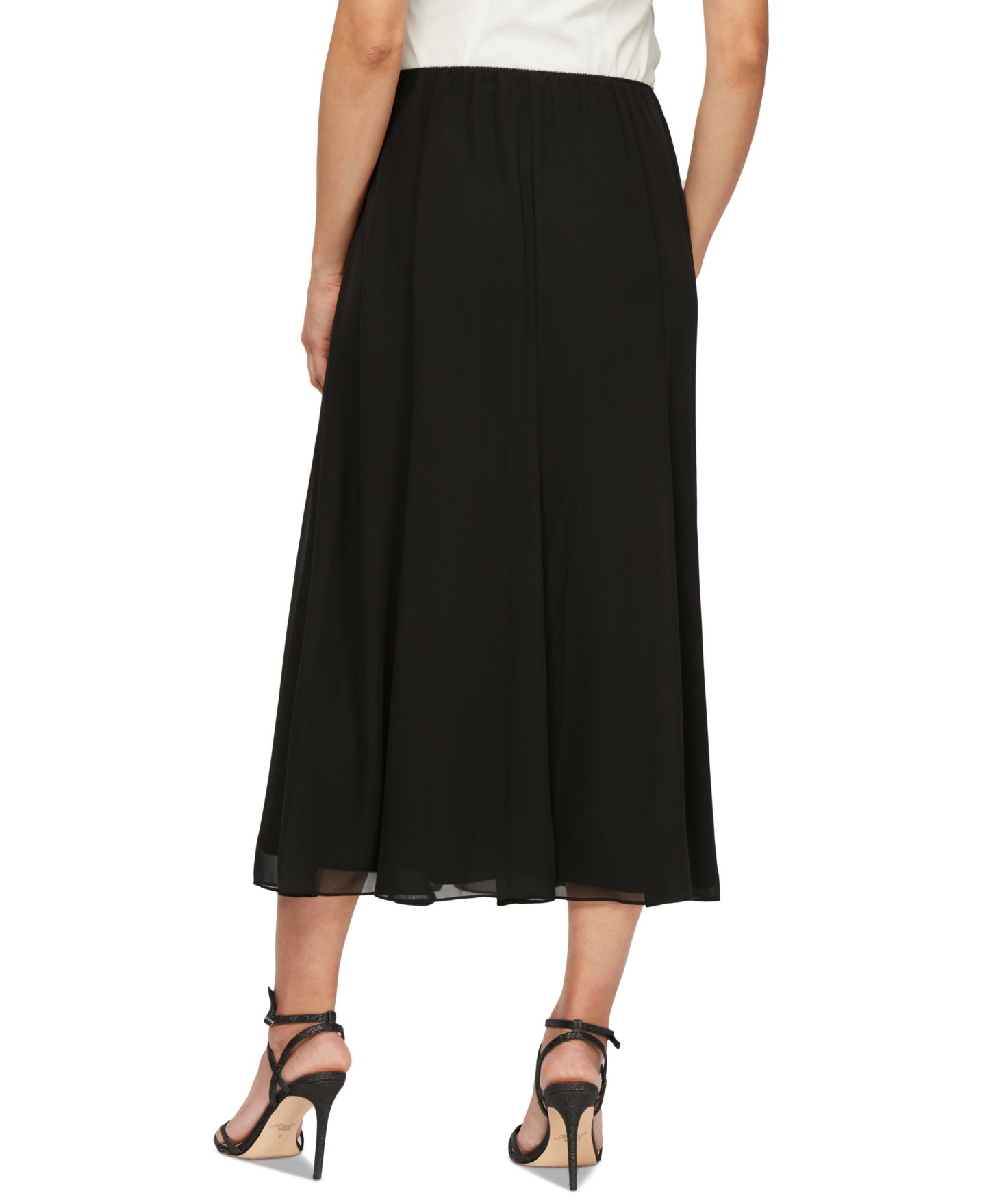 Женская юбка Alex Evenings Chiffon A-Line Midi, цвет: Чёрный — фото 2