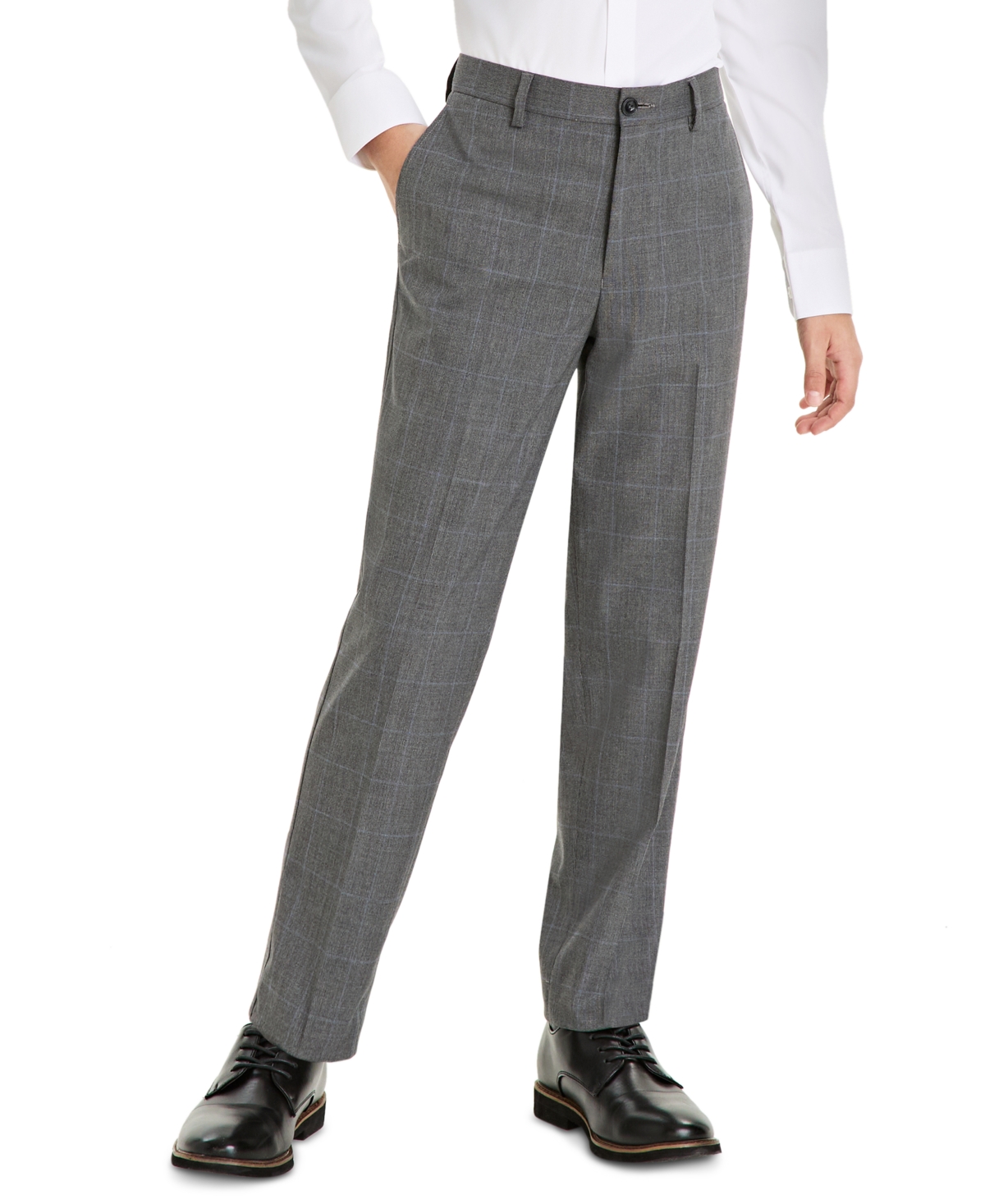 Michael Kors Big Boys Classic-fit Windowpane Suit In Blue