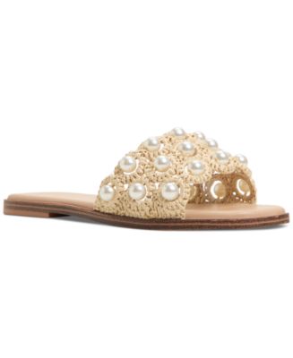ALDO Women's Gizelle Pearl Embellished Flat Slide Sandals Macy's