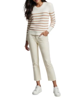 Three Dots - Women's Abigail Striped Crewneck Sweater