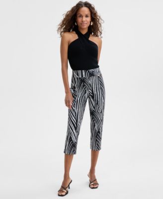 I.N.C. International Concepts - Petite Printed Pull-On Capri Pants, Exclusively at Macy's