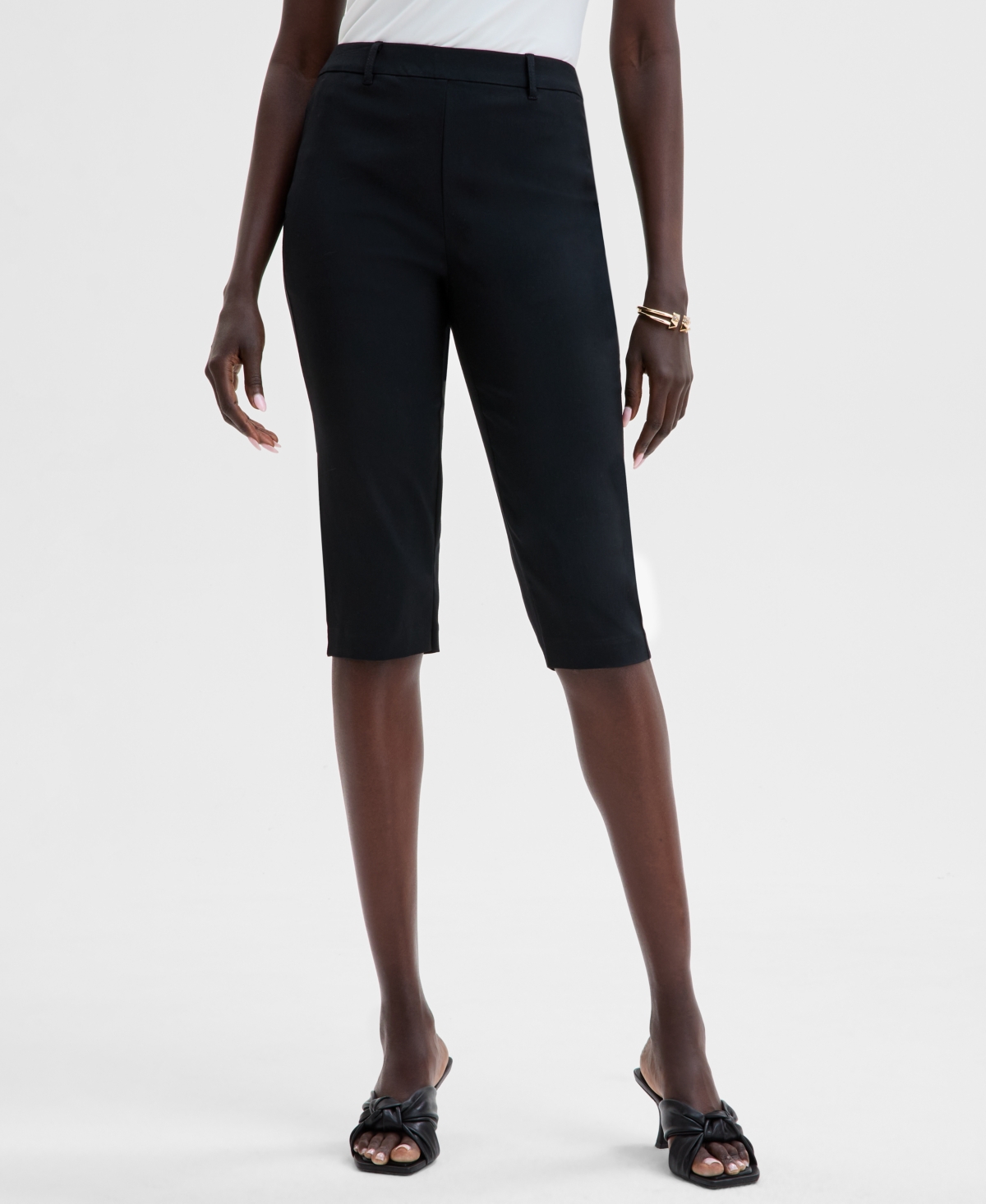 Inc International Concepts Women's High Rise Cropped Pants, Exclusively At Macy's In Deep Black