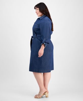 Plus Size Denim Shirtdress