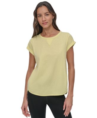 Women's V-Inset Roll-Sleeve T-Shirt