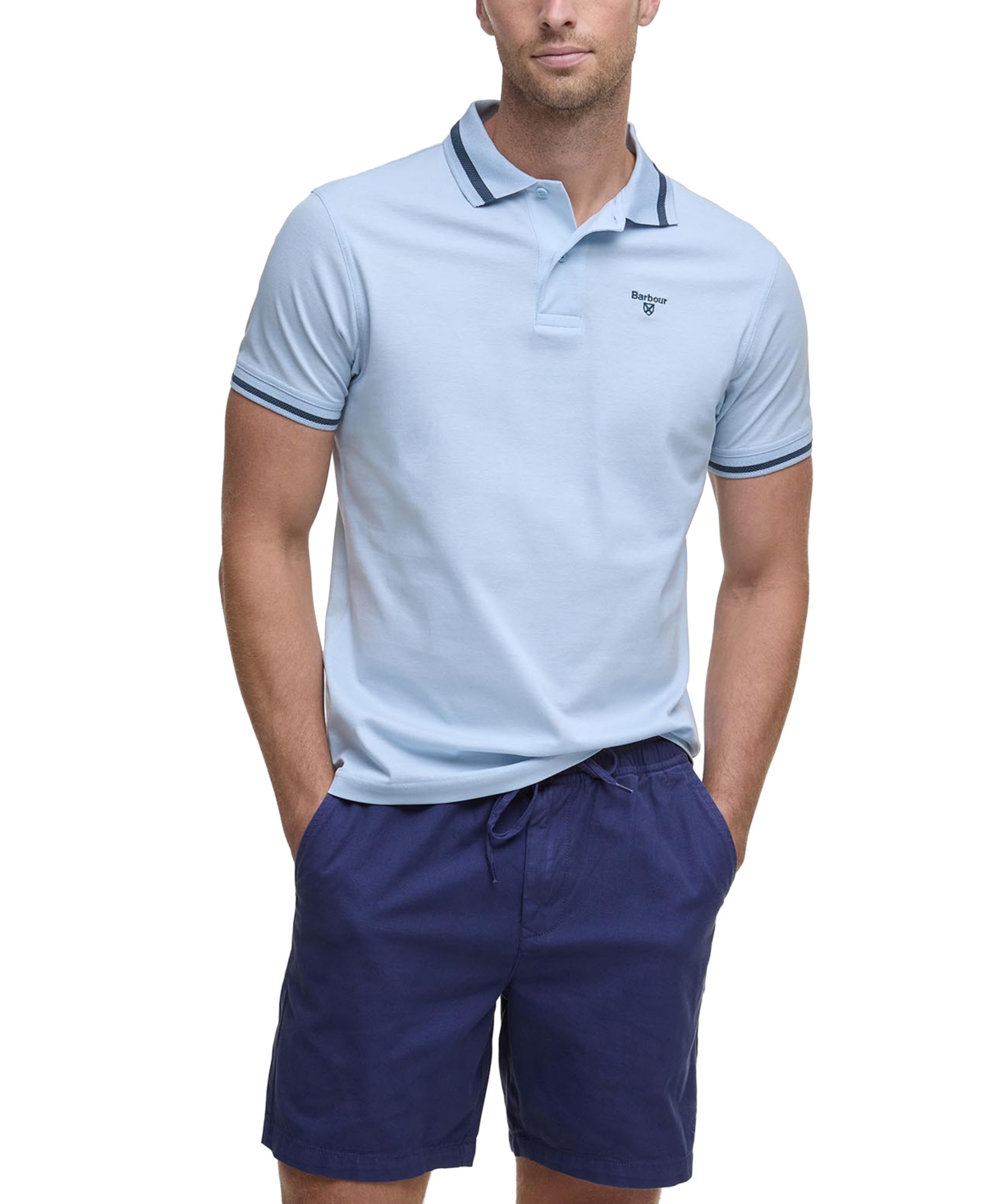 Shop Barbour Men's Ferrybridge Lightweight Polo Shirt In Ocean Sky