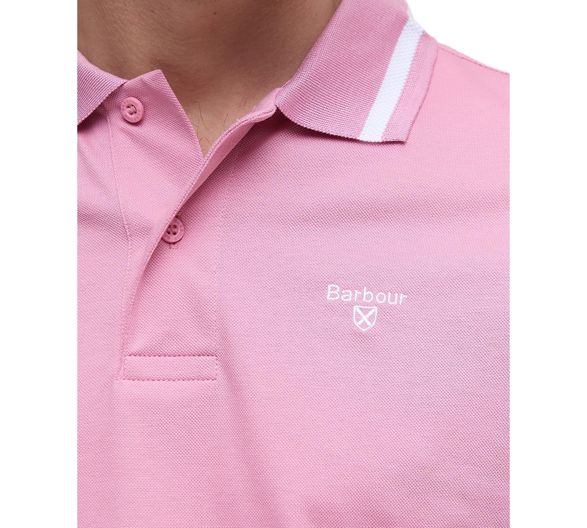 Barbour Ferrybridge Lightweight Tailored Fit Polo Shirt In True Pink