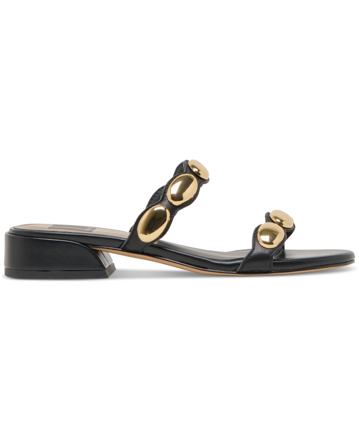 Dolce Vita Women's Fresco Embellished Double Band Slide Low Block Heel Dress Sandals
