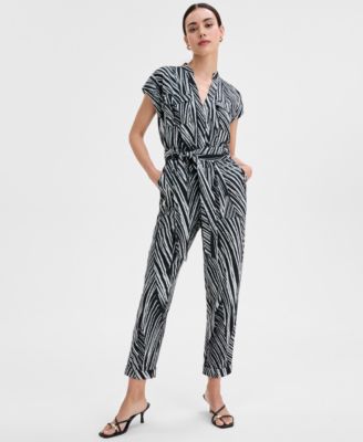 I.N.C. International Concepts - Women's Printed Tie-Waist Jumpsuit