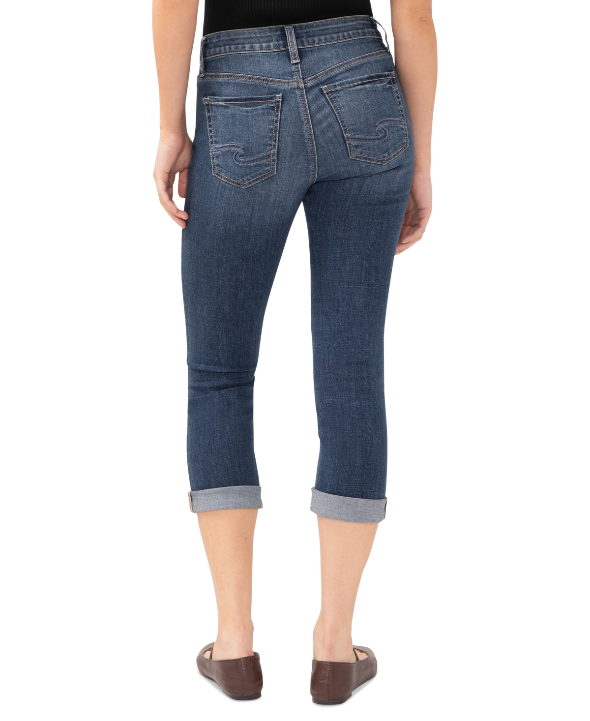 Shop Silver Jeans Co. Women's Suki Mid-rise Curvy Capri Jeans In Indigo