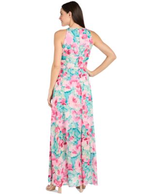 Women's Floral-Print Halter Gown