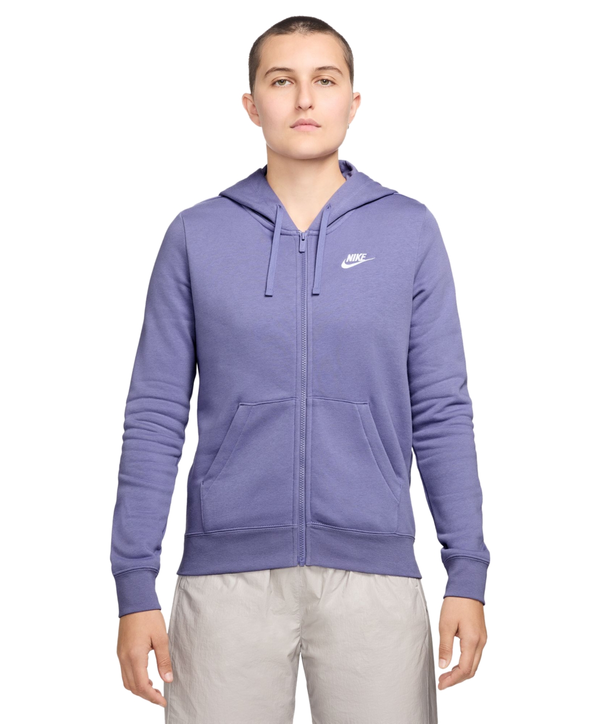 Women's Sportswear Club Fleece Full-Zip Hoodie - Dusty Amethyst/White