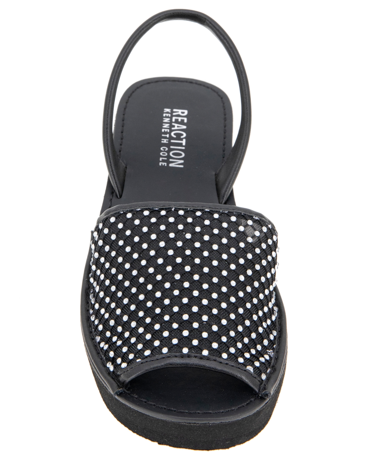 Kenneth Cole Reaction Women's Fine Glass Mesh Wedge Sandals In Black Crystal Mesh