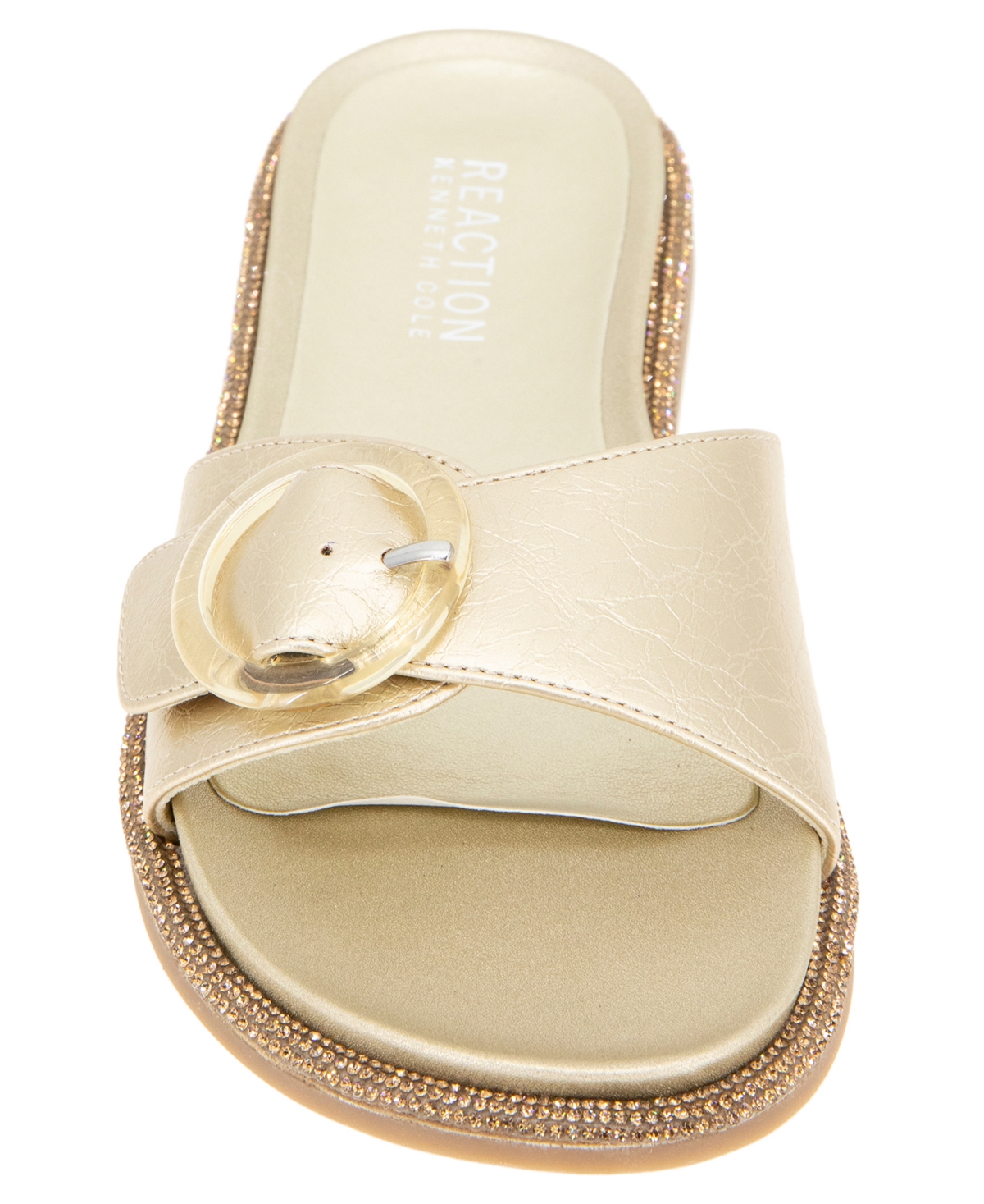 Kenneth Cole Reaction Women's Syrena Round Toe Flat Sandals In Soft Gold