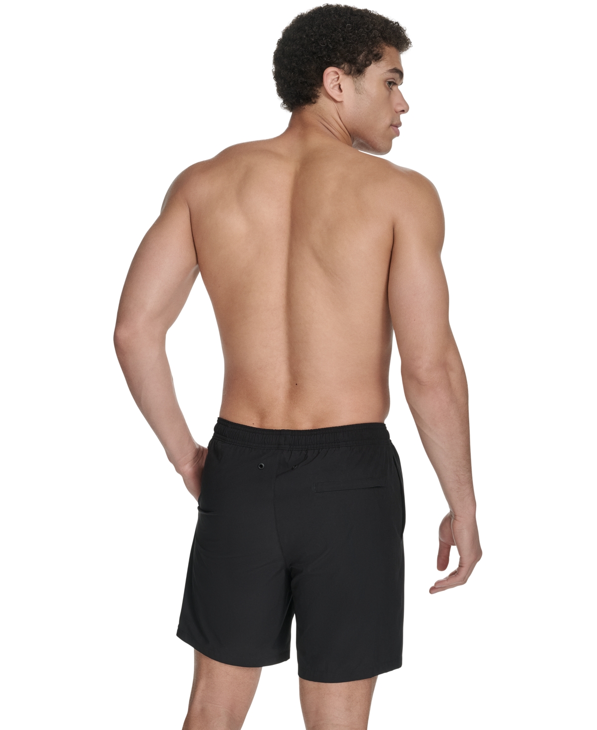Calvin Klein Men's Regular-fit Quick-dry 5" Swim Trunks With Compression Short Liner In Black