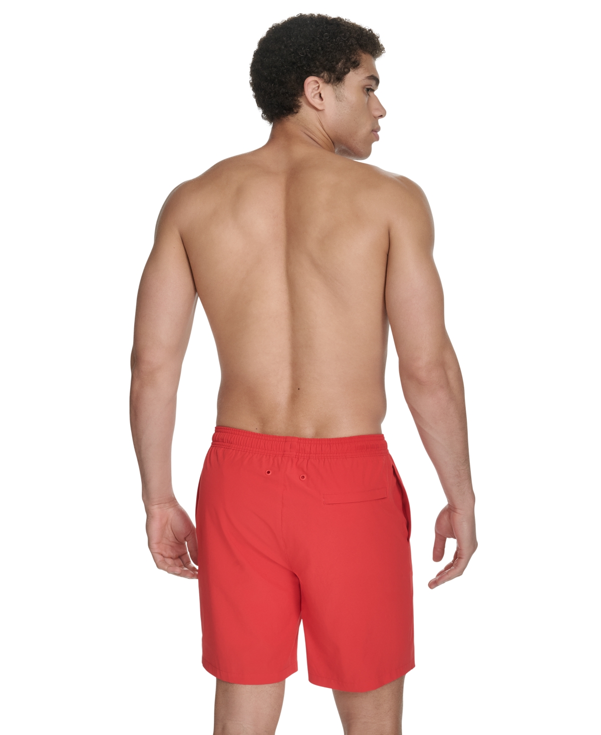 Calvin Klein Men's Regular-fit Quick-dry 5" Swim Trunks With Compression Short Liner In Medium Red