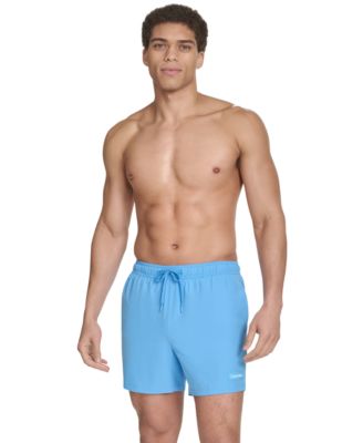 Calvin Klein - Men's Core Euro Regular-Fit Quick-Dry 5" Swim Trunks with Compression Short Liner
