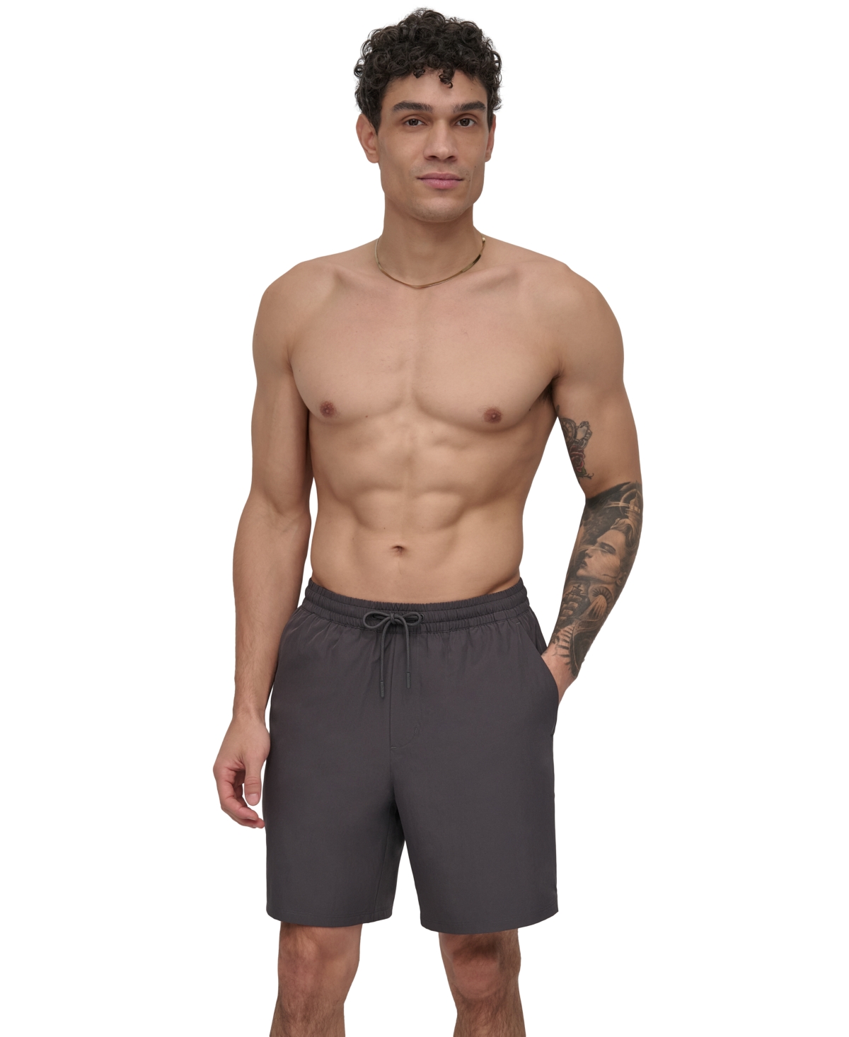 Men's Core Valley Stretch Performance 7" Volley Shorts - Black