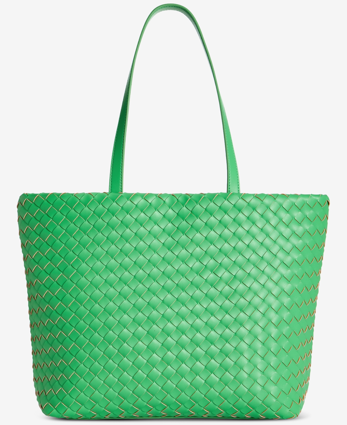 On 34th Extra-large Woven Tote, Exclusively At Macy's In Bright Green