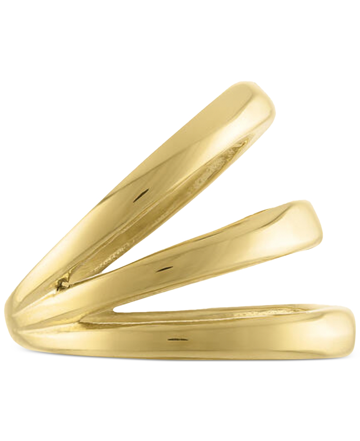 Shop Ben Oni Stainless Steel Triple-split Ring In Gold