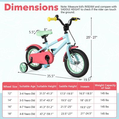 Slickblue Kids Bike with Adjustable Handlebar and Saddle for 4-8 Years Old