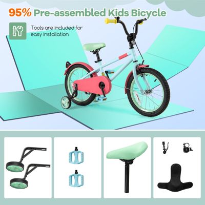 Kids Bike with Adjustable Handlebar and Saddle for 4-8 Years Old