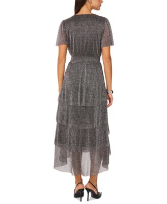 Women's Shine Smocked Waist Tiered Midi Dress