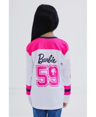 Toddler Girls Mesh Hockey Jersey Long Sleeve T-Shirt