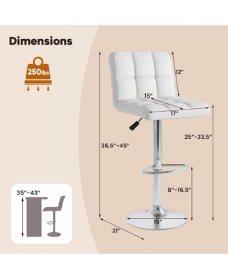 Modern Swivel Bar Stools Set of 4 with Heavy-duty Metal Base & Footrest Back