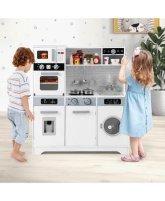 Pretend Play Kitchen Toy Set with Kitchen Accessories Real Lights and Sounds for Interactive Fun