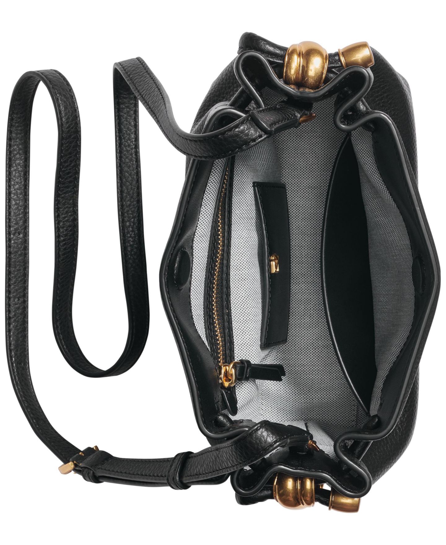 Женская сумка Donna Karan New York Cashmere Small Crossbody Handbag, цвет: Чёрный / Золотой — фото 4