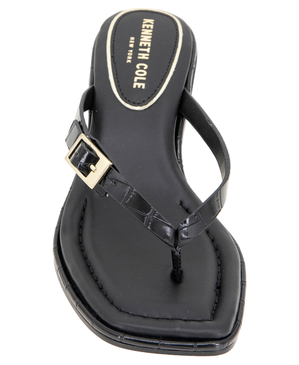 Kenneth Cole New York Women's Gillie Kitten Heel Sandals In Black Croco