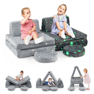 Modular Kids Play Couch Set Glow-in-the-Dark with Portable Handles Fun and Versatile Seating for Toddlers