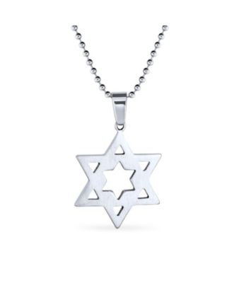 Unisex Star of David Pendant Necklace Bar Mitzvah Stainless Steel
