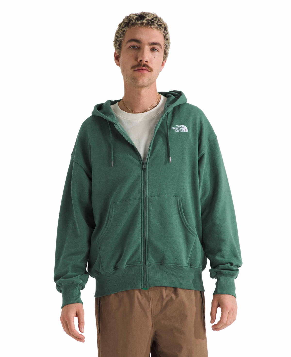 The North Face Men's Evolution Full-Zip Logo Hoodie - Duck green