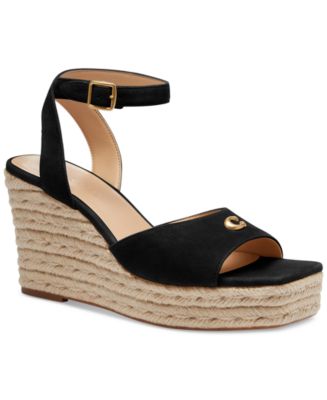 【COACH】Women's Suede Espadrille Wedge Sandals COACH Women's Suede Espadrille Wedge Sandals - Macy's