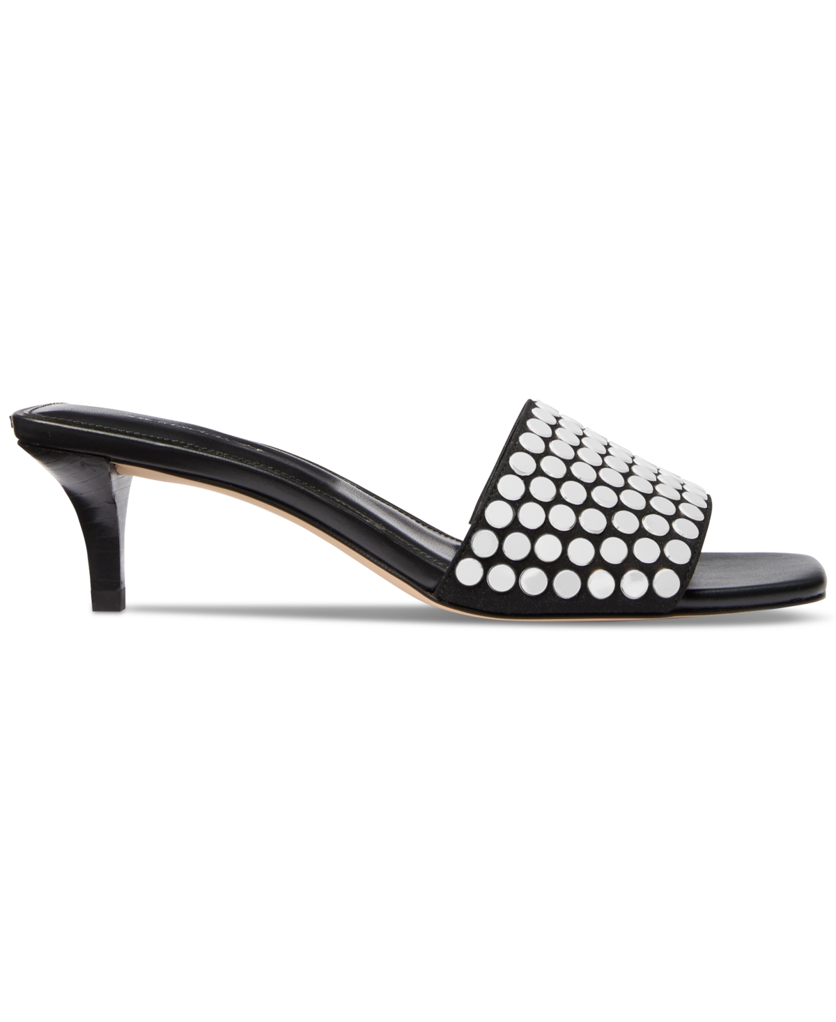 Michael Kors Merriam Studded Kitten Heel Sandal In Black