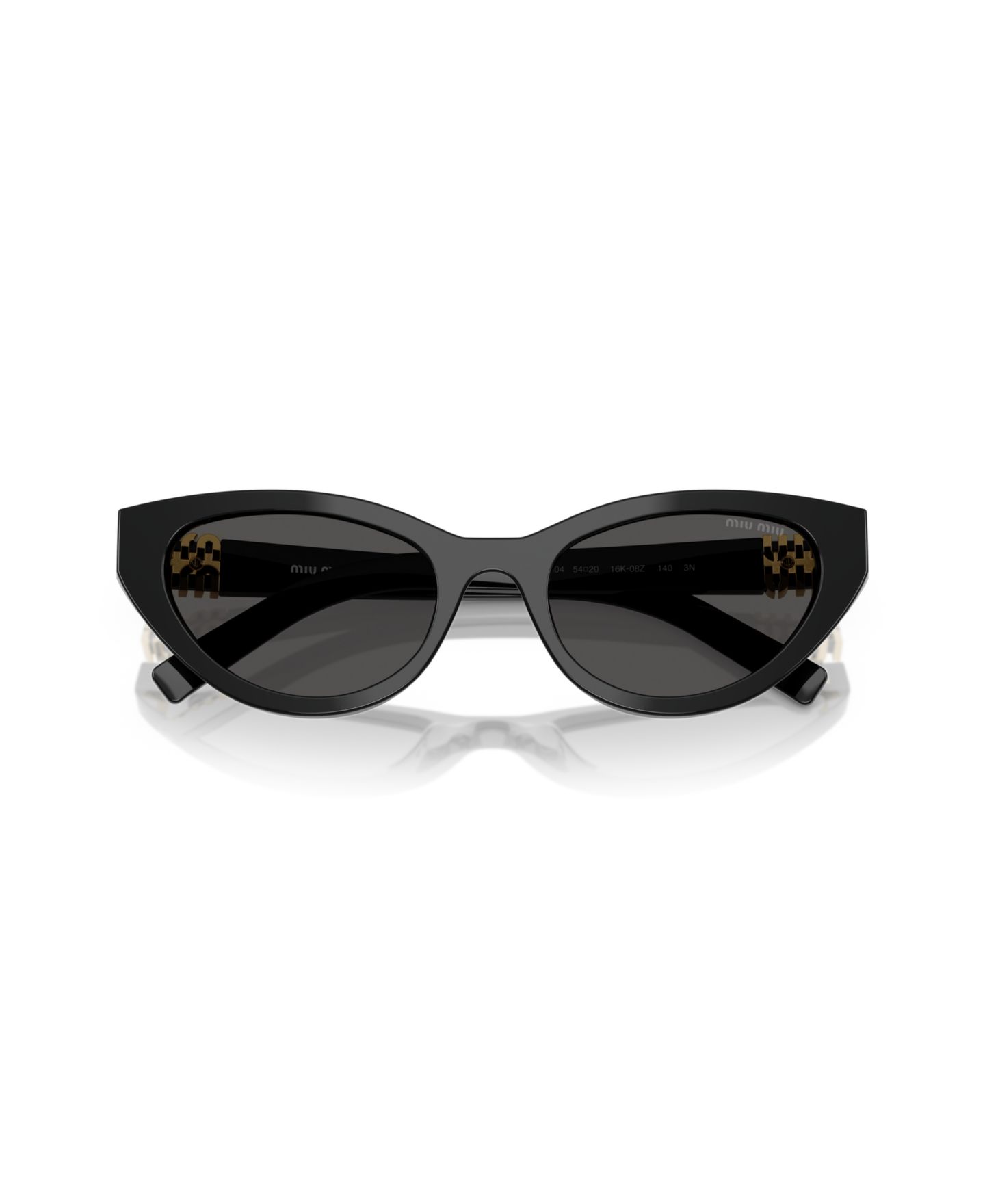 Женские солнцезащитные очки MIU MIU Large Sunglasses, MU A04S, цвет: Чёрный — фото 6