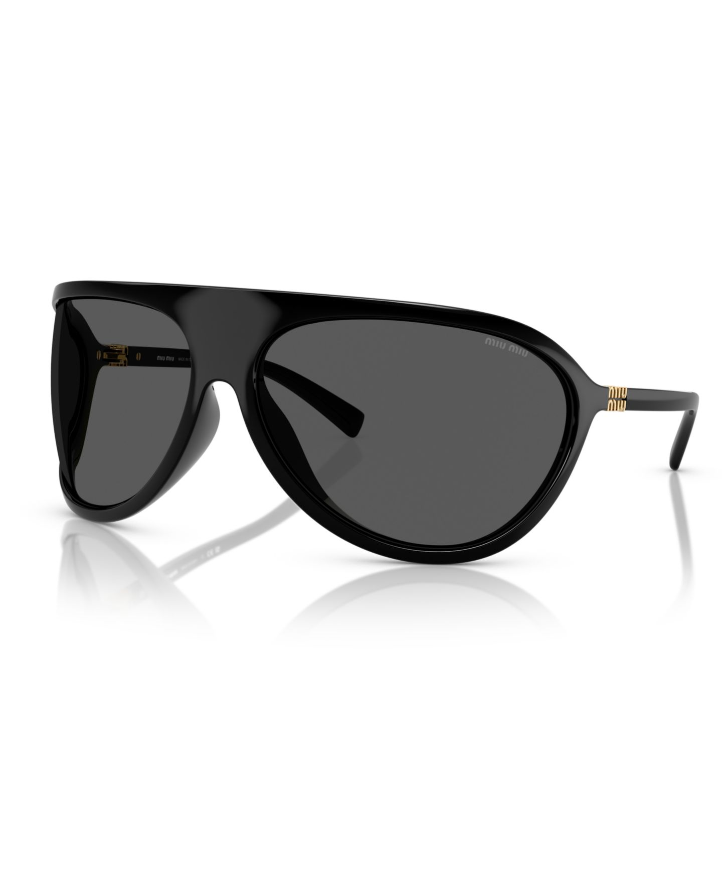 Женские солнцезащитные очки MIU MIU Large, MU A01S, цвет: Чёрный — фото 1