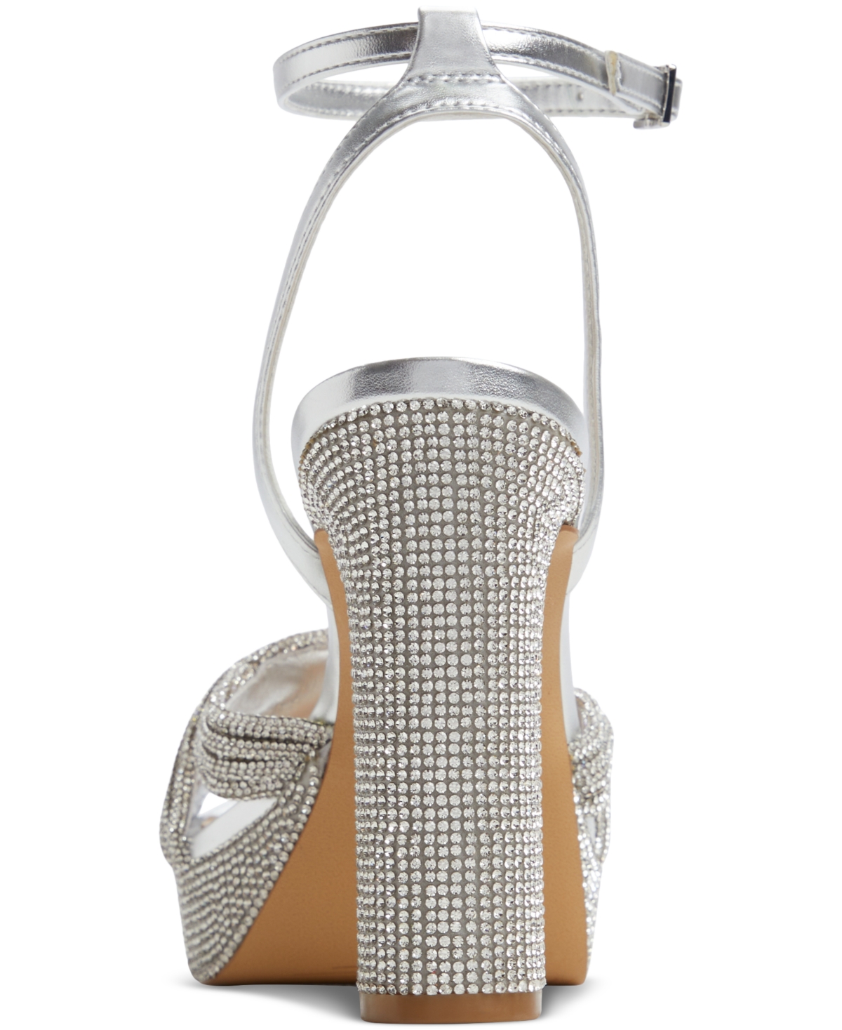 Shop Aldo Women's Shimma Rhinestone Platform Dress Sandals In Silver Metallic