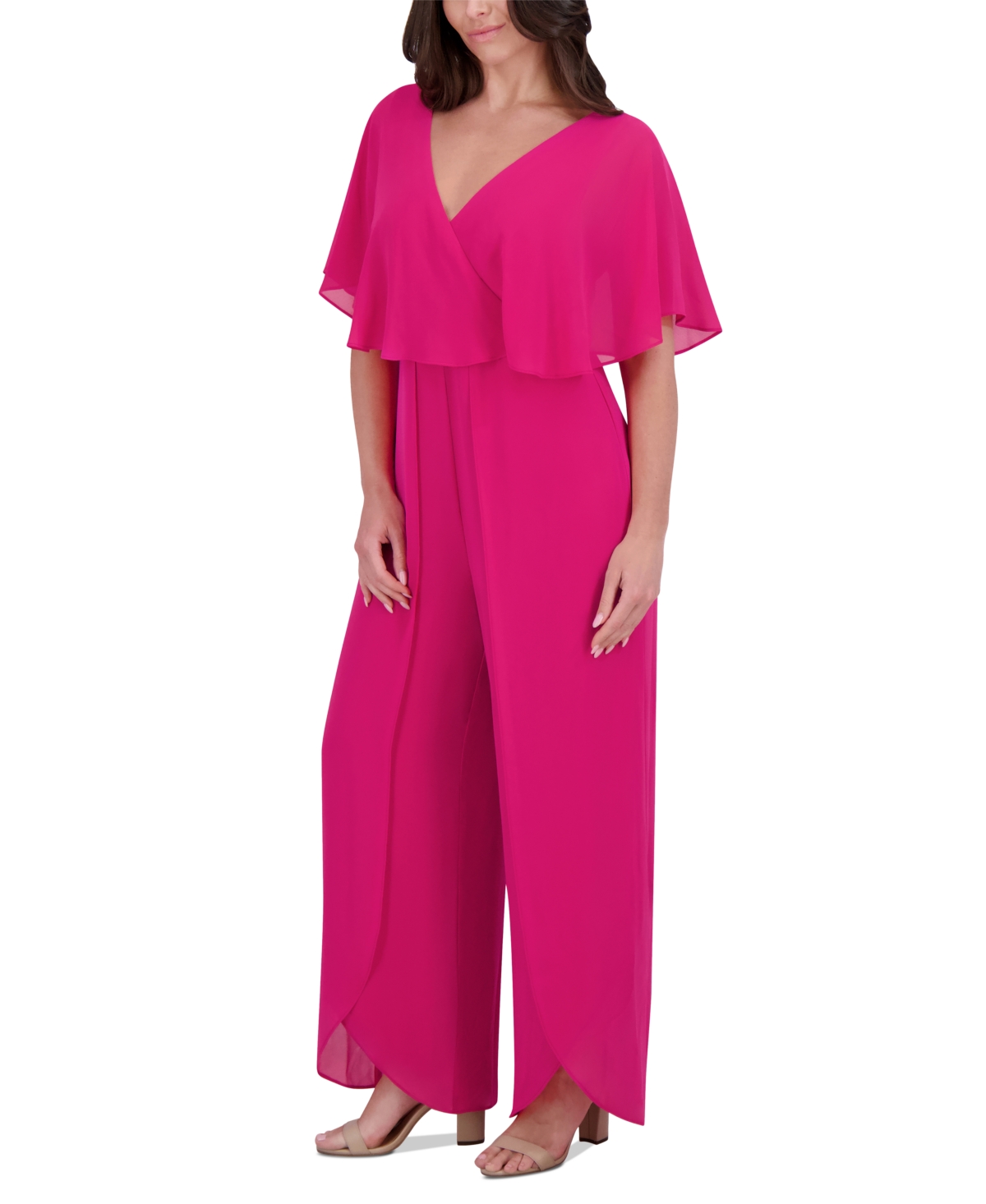 Kensie Women's Flutter-sleeve Jumpsuit In Raspberry