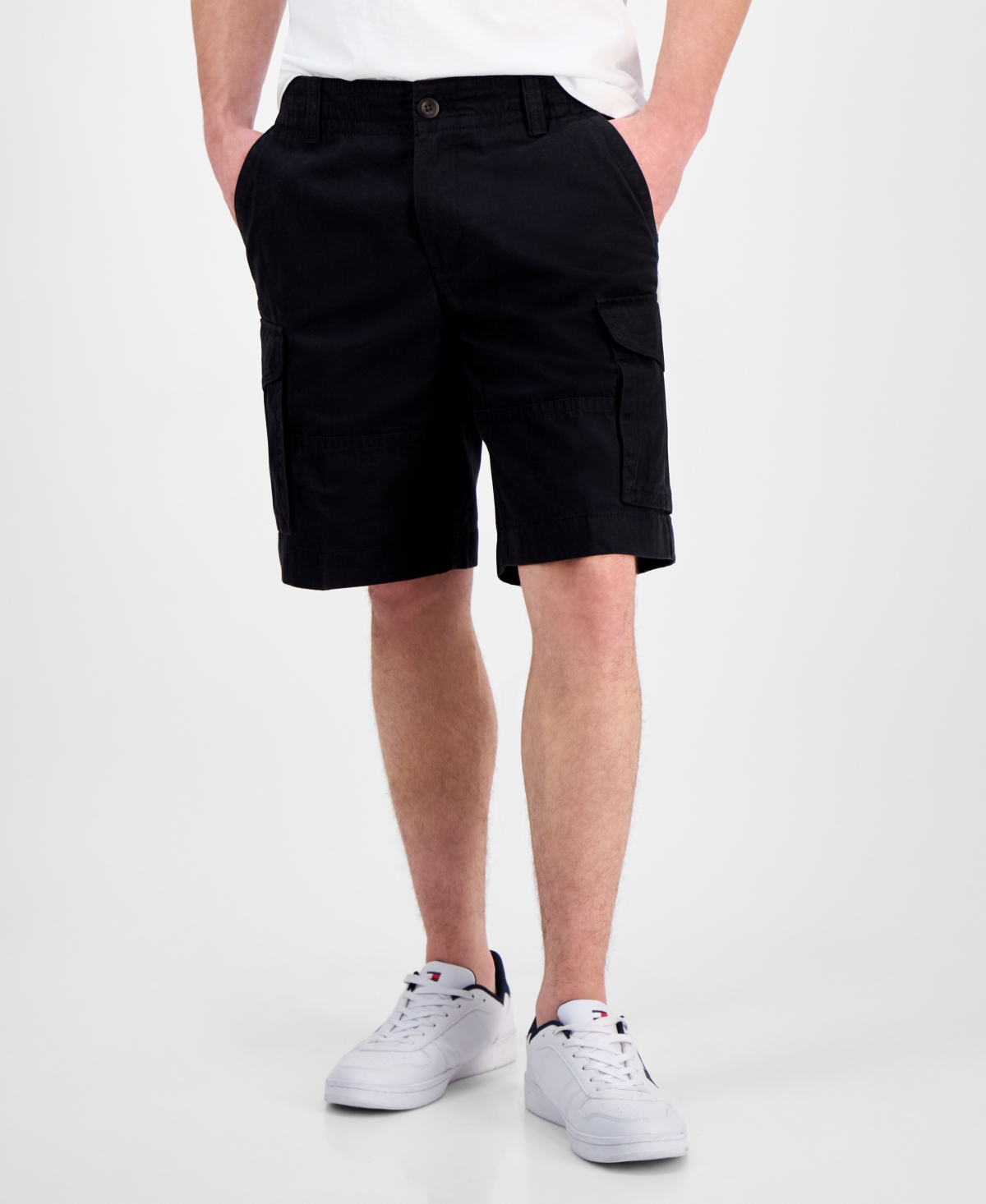 TOMMY HILFIGER MEN'S ESSENTIAL 10" SOLID CARGO SHORTS 