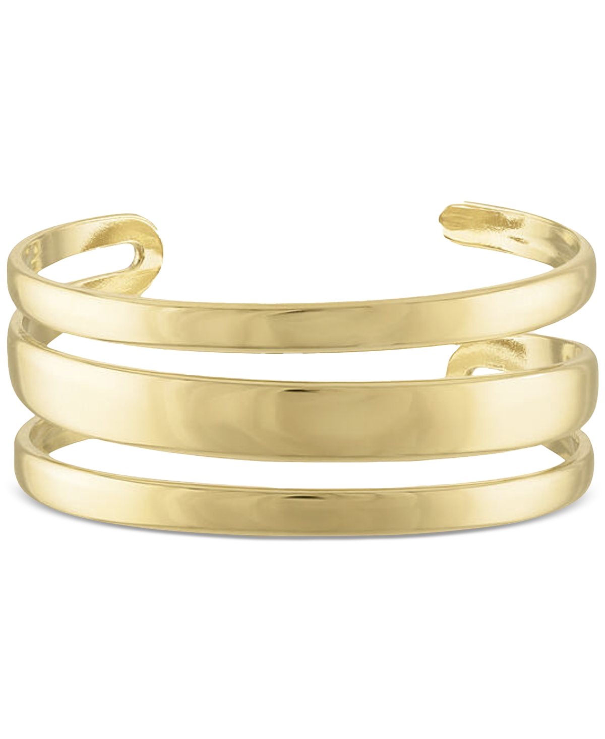 18k Gold-Plated Stainless Steel Multi-Row Cuff Bracelet