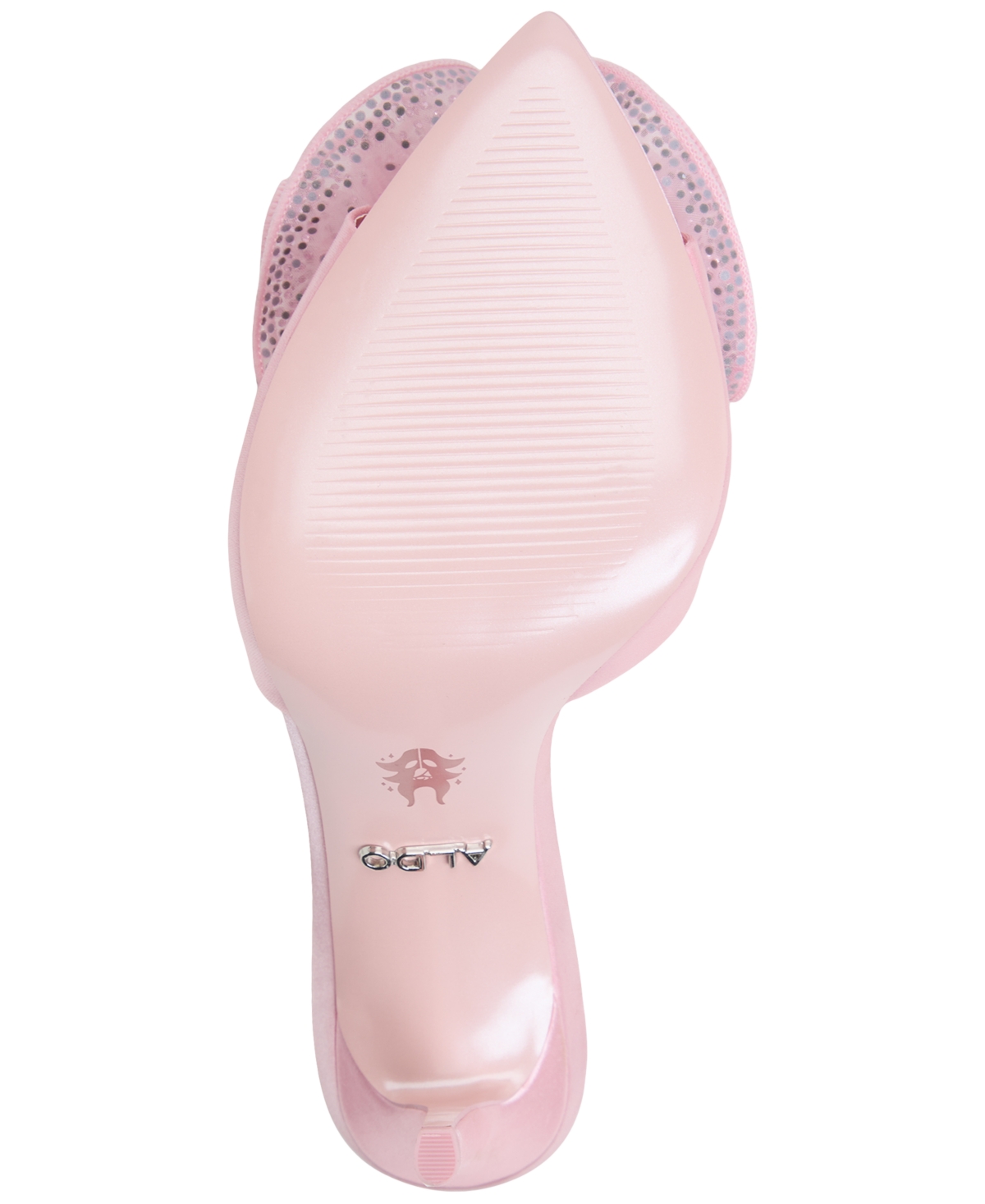 Shop Aldo X Disney Women's Auroramule Ruffle High Heel Dress Sandals In Light Pink Satin