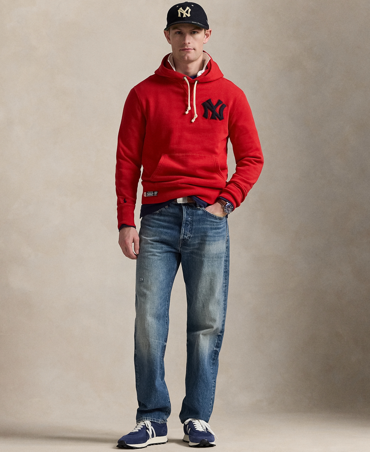 Polo Ralph Lauren Unisex Yankees Fleece Hoodie In Rl 2000 Red