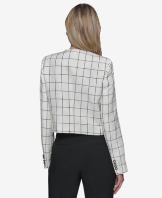 Women's Windowpane-Print Jacket