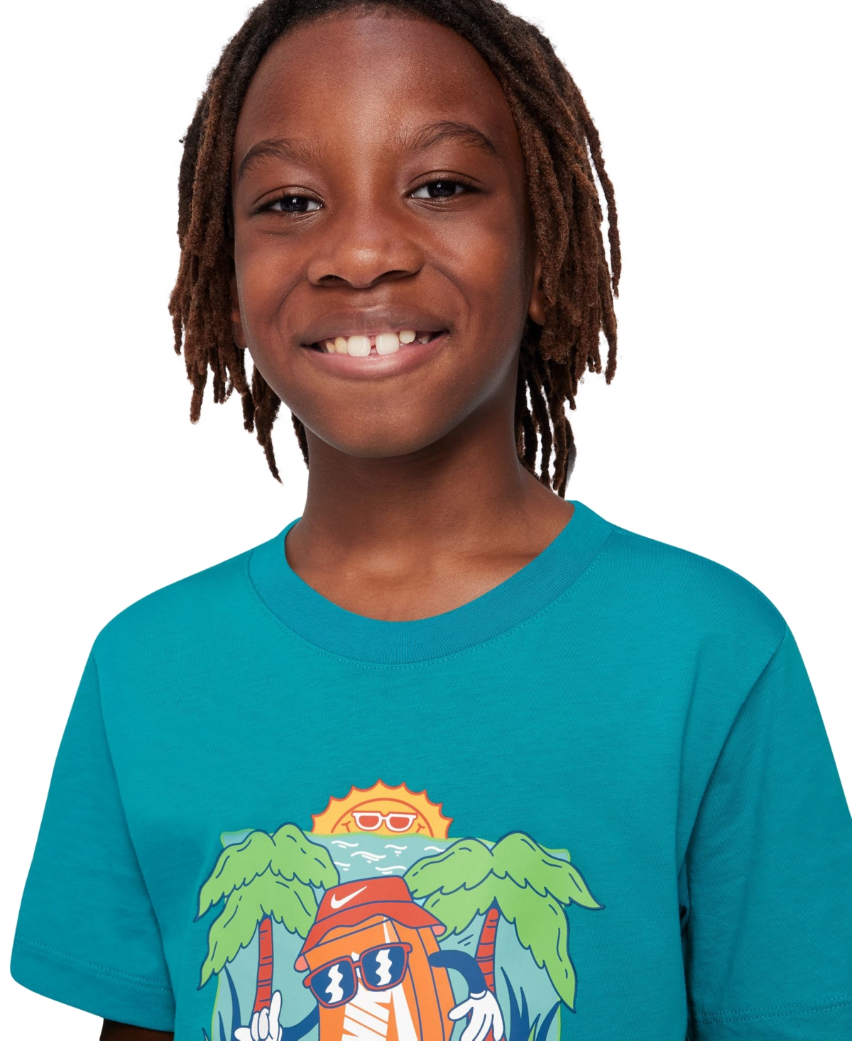 Nike Big Kids Sportswear Printed Crewneck T-shirt In Dusty Cactus