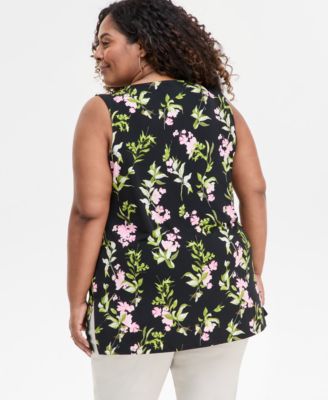 Plus Size Printed Tunic Tank, Exclusively at Macy's