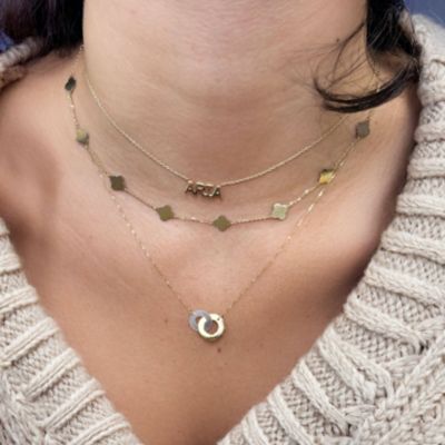 Mini Gold Clover Necklace 14K Gold